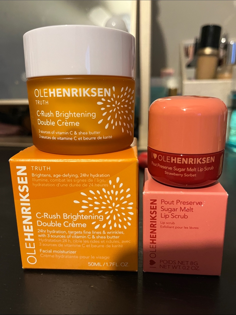 Ole Henriksen C-Rush Brightening Crème & Pout Preserve Lip Scrub Duo